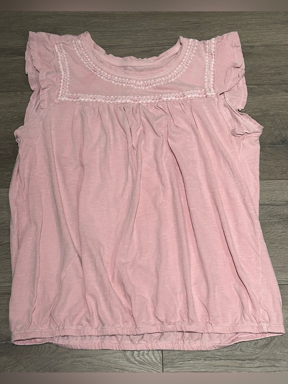 Lucky Brand Pink Ruffled Sleeveless Top
